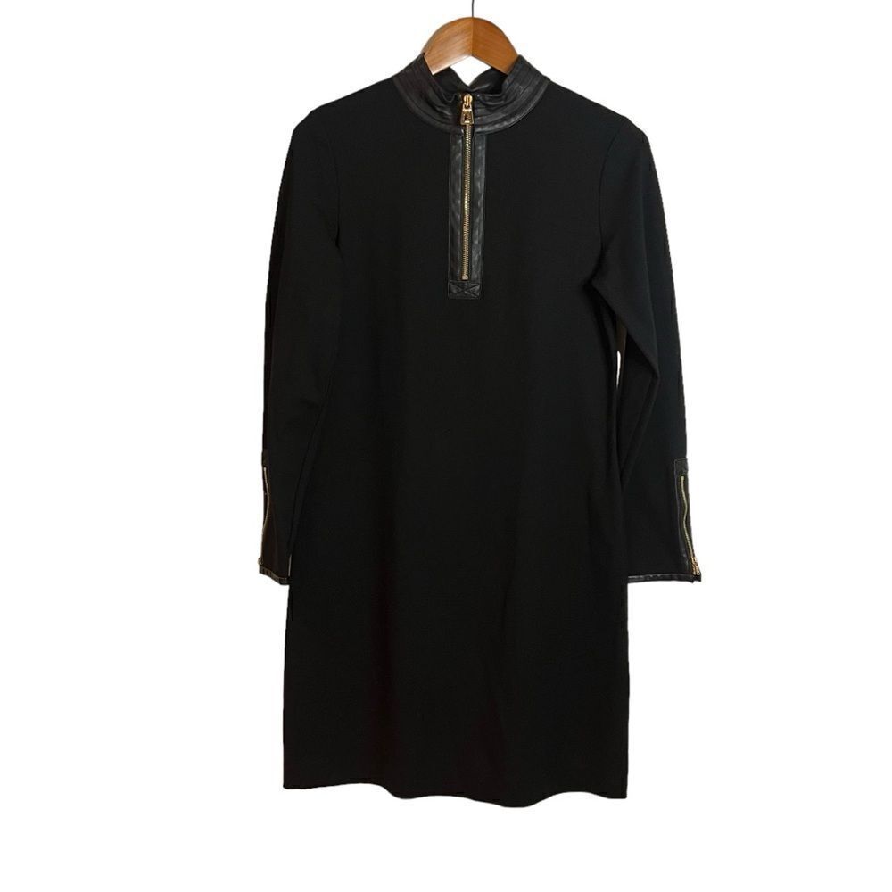 Sail to sable black long‎ sleeve 1/4 zip dress